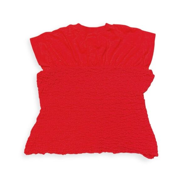 MAEVE BY ANTHROPOLOGIE Women’s Red Smocked Muscle Tee Size XS - Picture 4 of 7